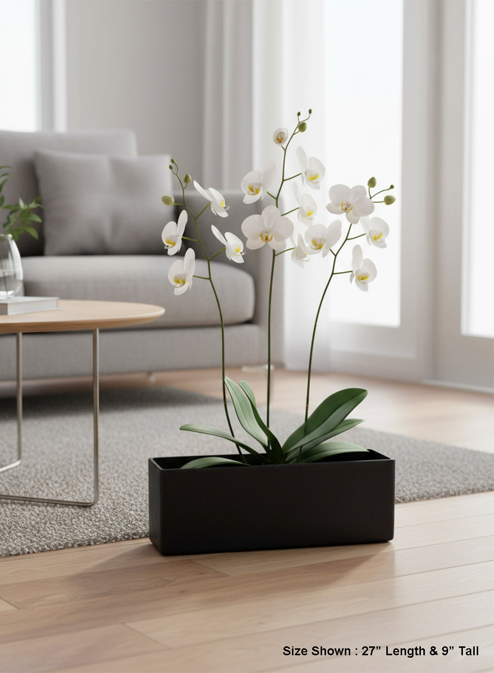 Black Rectangular Lightweight Planter Box, Available in 3 Sizes