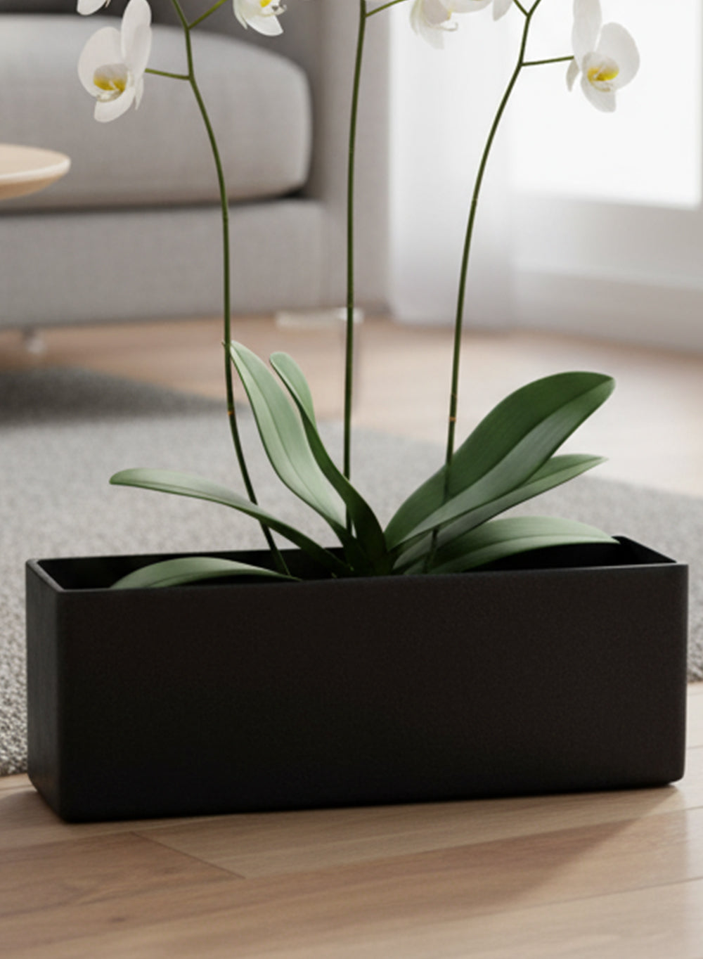 Black Rectangular Lightweight Planter Box, Available in 3 Sizes