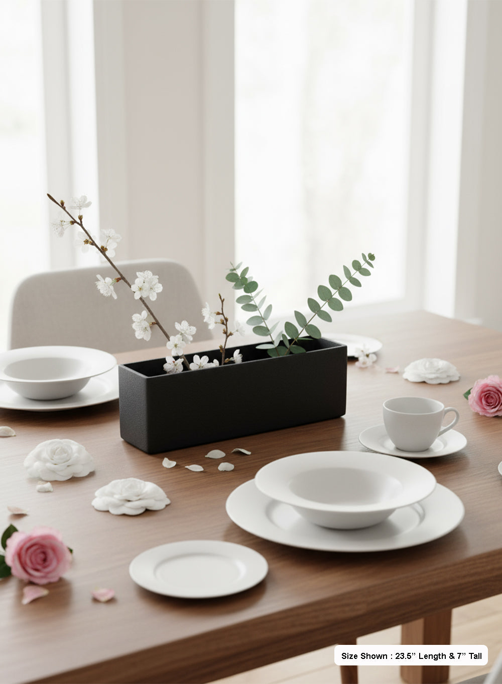 Black Rectangular Lightweight Planter Box, Available in 3 Sizes