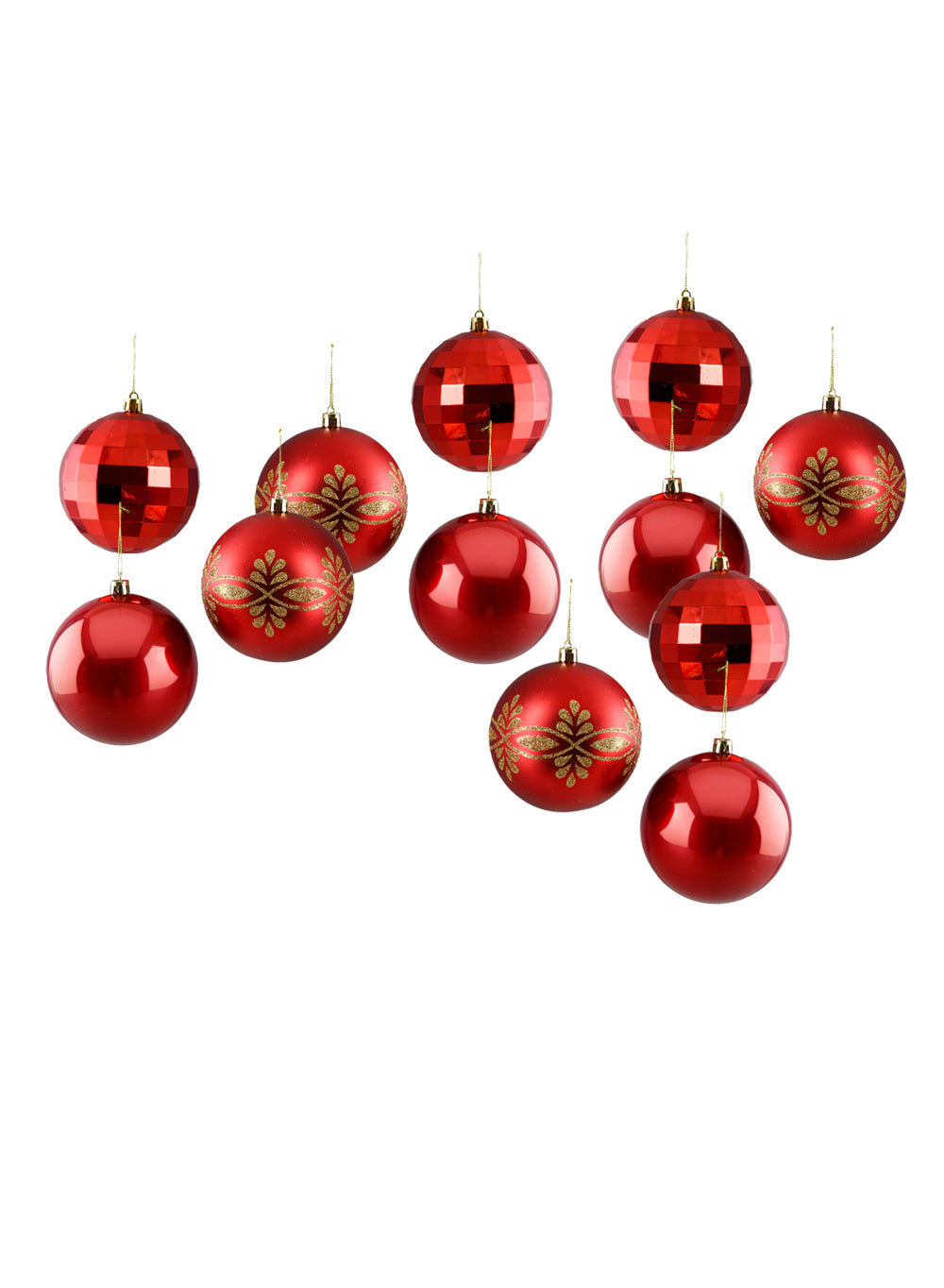 4" Red Christmas Ball Ornaments, Pack of 12
