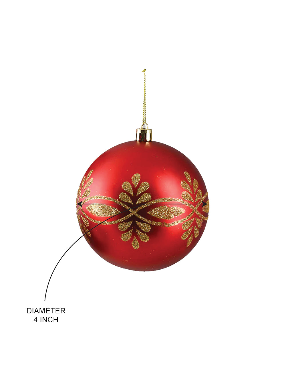 4" Red Christmas Ball Ornaments, Pack of 12