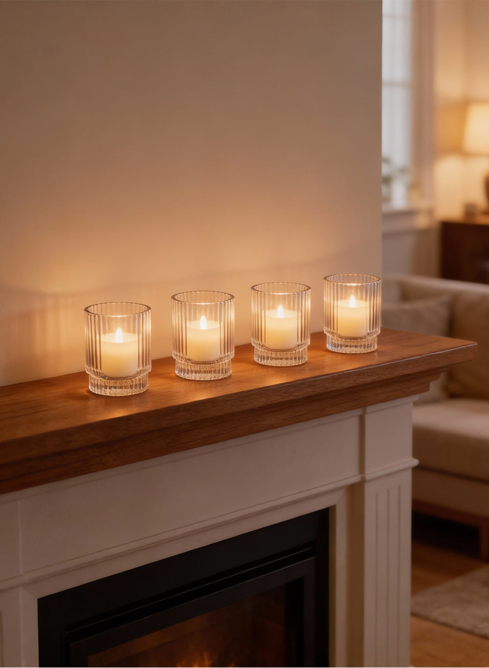Flameless LED Votive Candles with Battery Collection