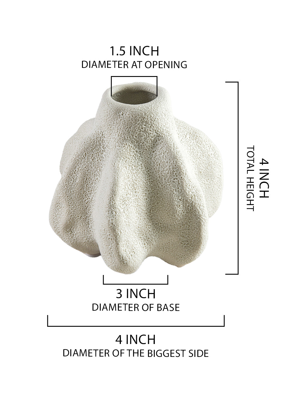 Textured Ceramic Vase – Coastal-Inspired Flower Holder, Elegant Home Decor Centerpiece