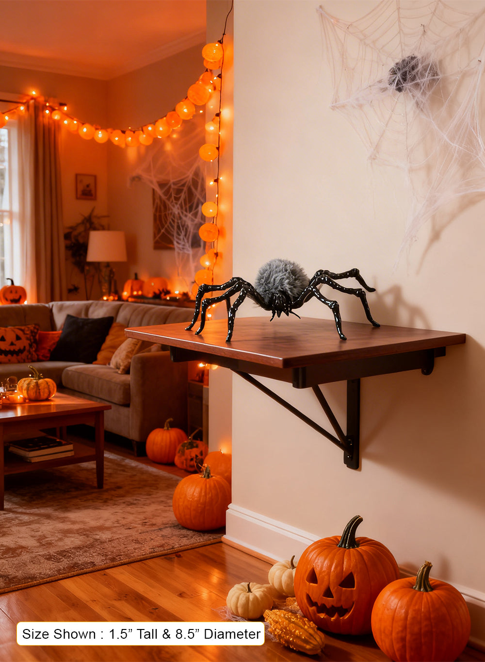 Shadowcrawler Spider Decor, 8.5" Wide & 1.5" Tall, Pack of 2