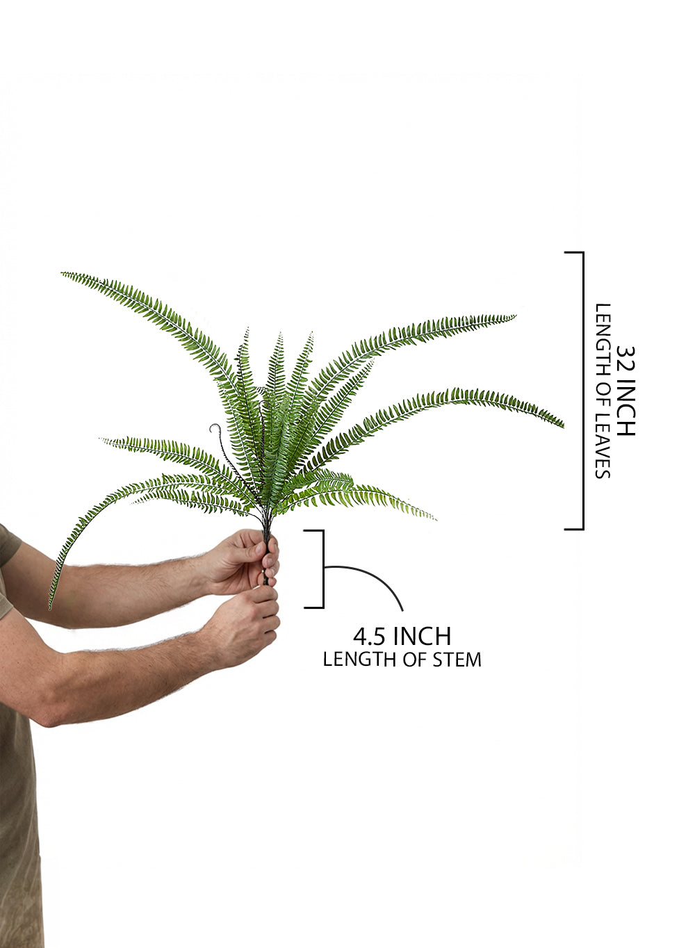 Artificial Green Fern Stems, 36.5" Tall, Pack of 12