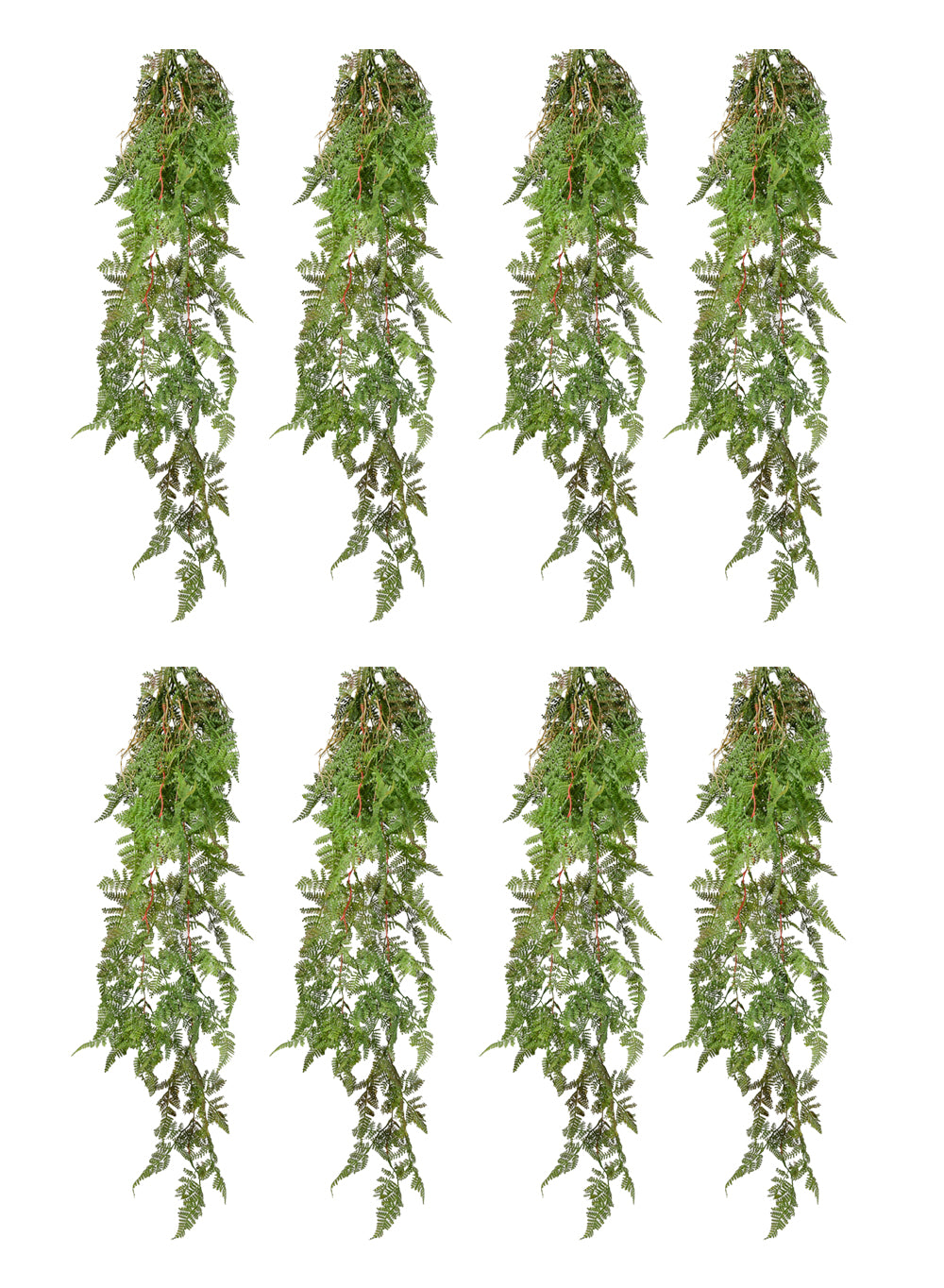 Pack of 12, 44" Artificial Hanging Fern Plant