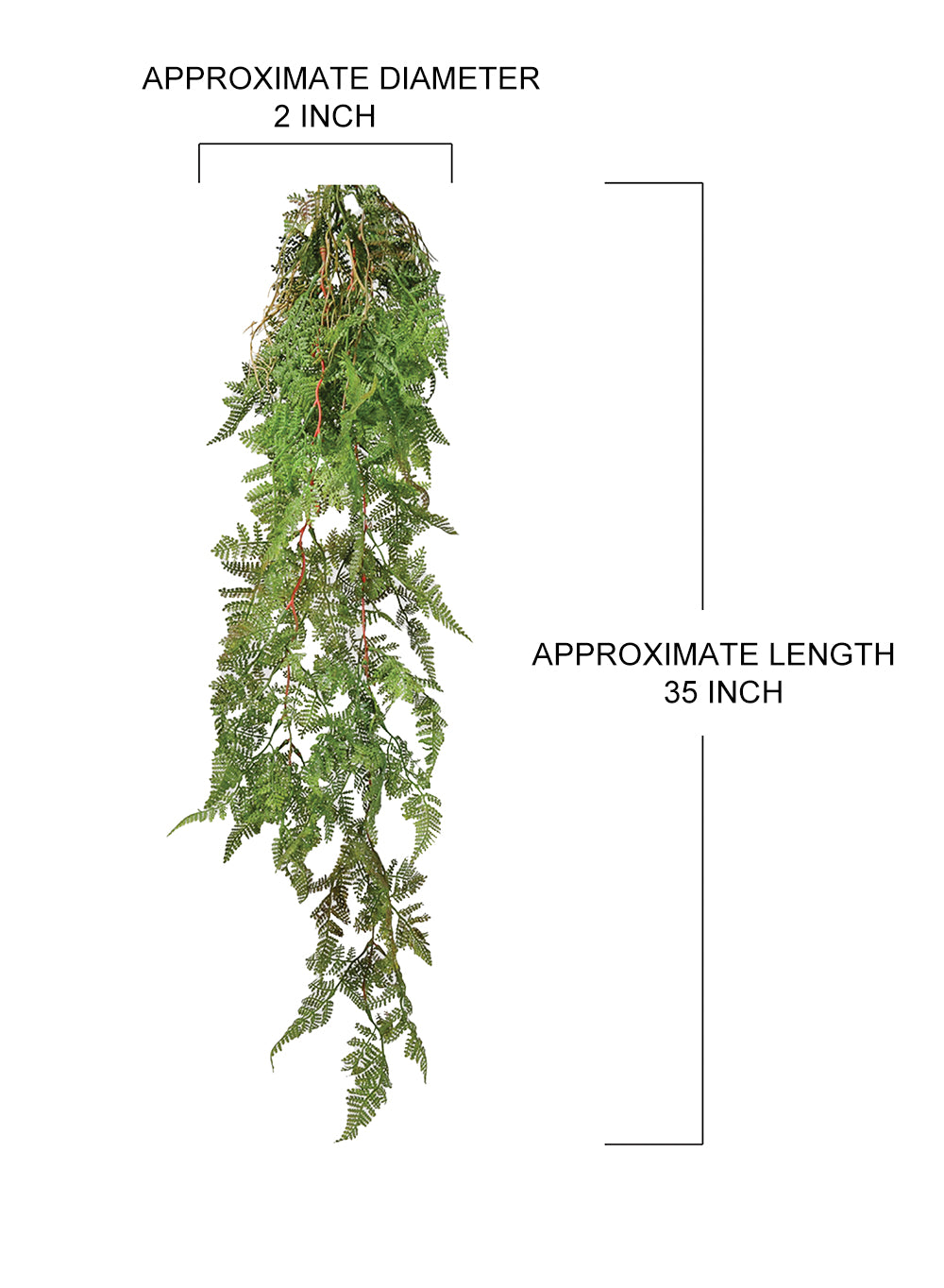Pack of 12, 44" Artificial Hanging Fern Plant