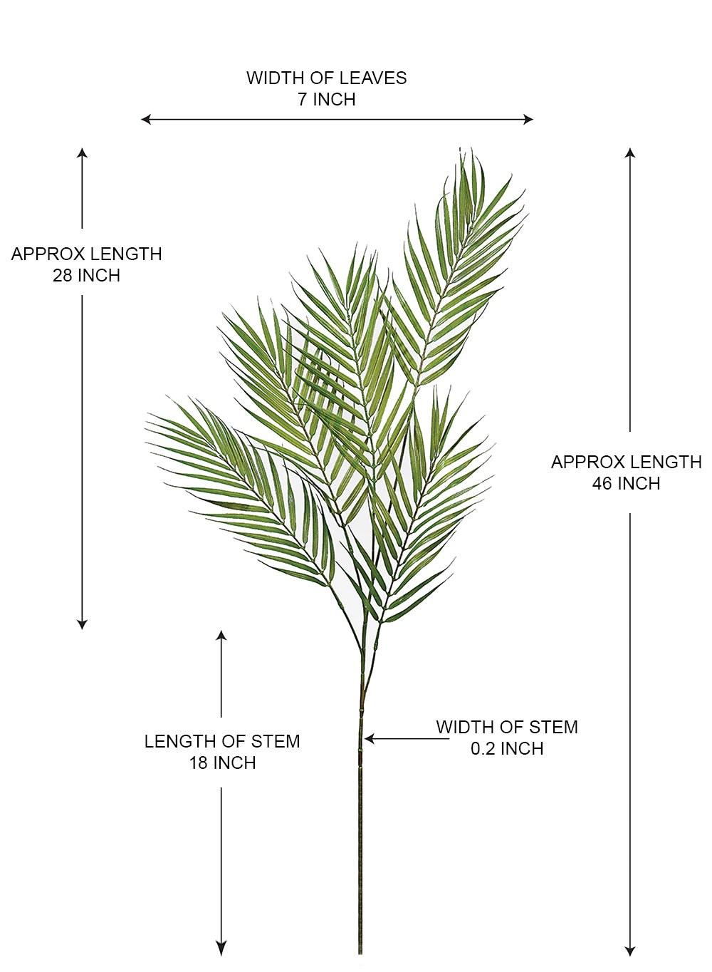 46" Faux Tropical Palm Leaf Spray, 46" Long, Pack of 24