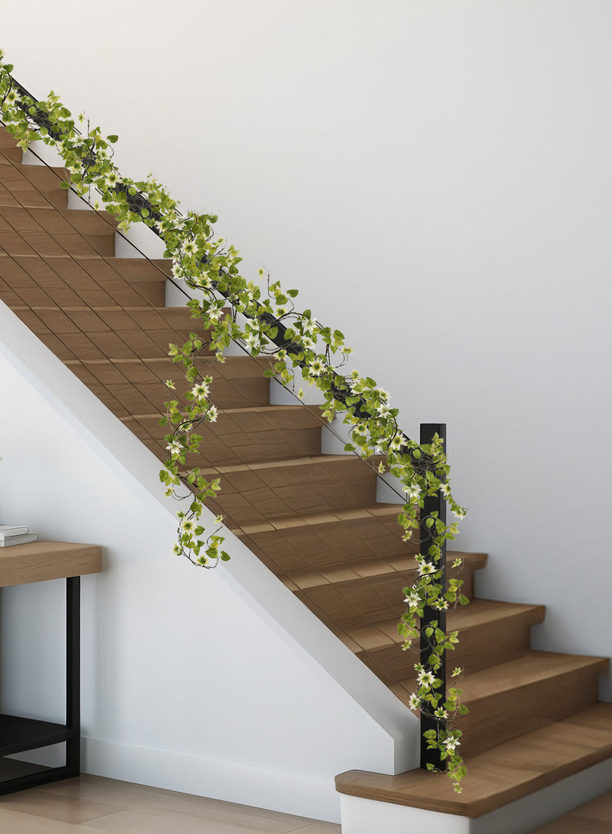 Artificial Clematis Vine Garlands Garland Serene Spaces Living