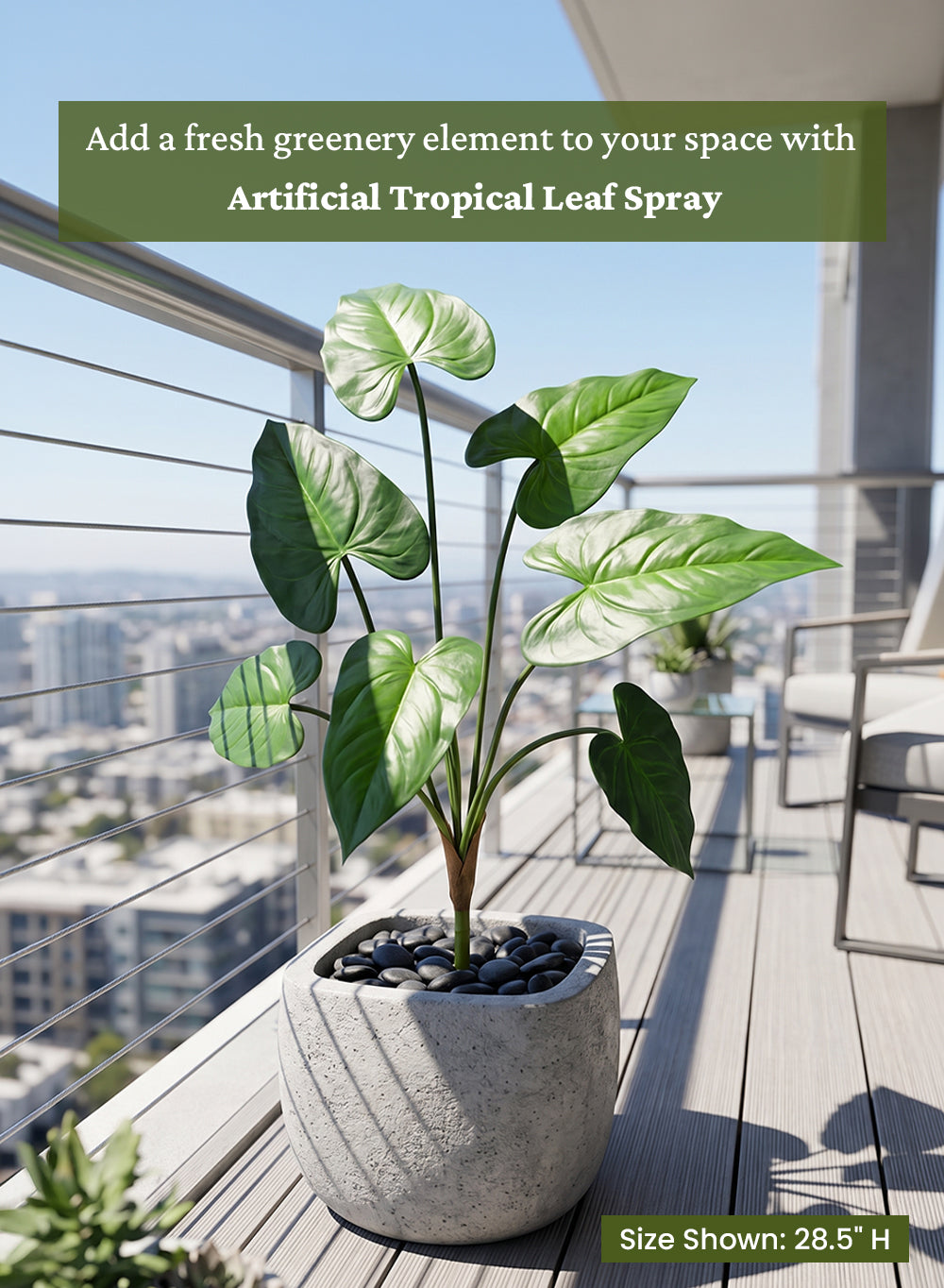 Artificial Tropical Leaf Spray Stems, 28.5" Tall, Pack of 12