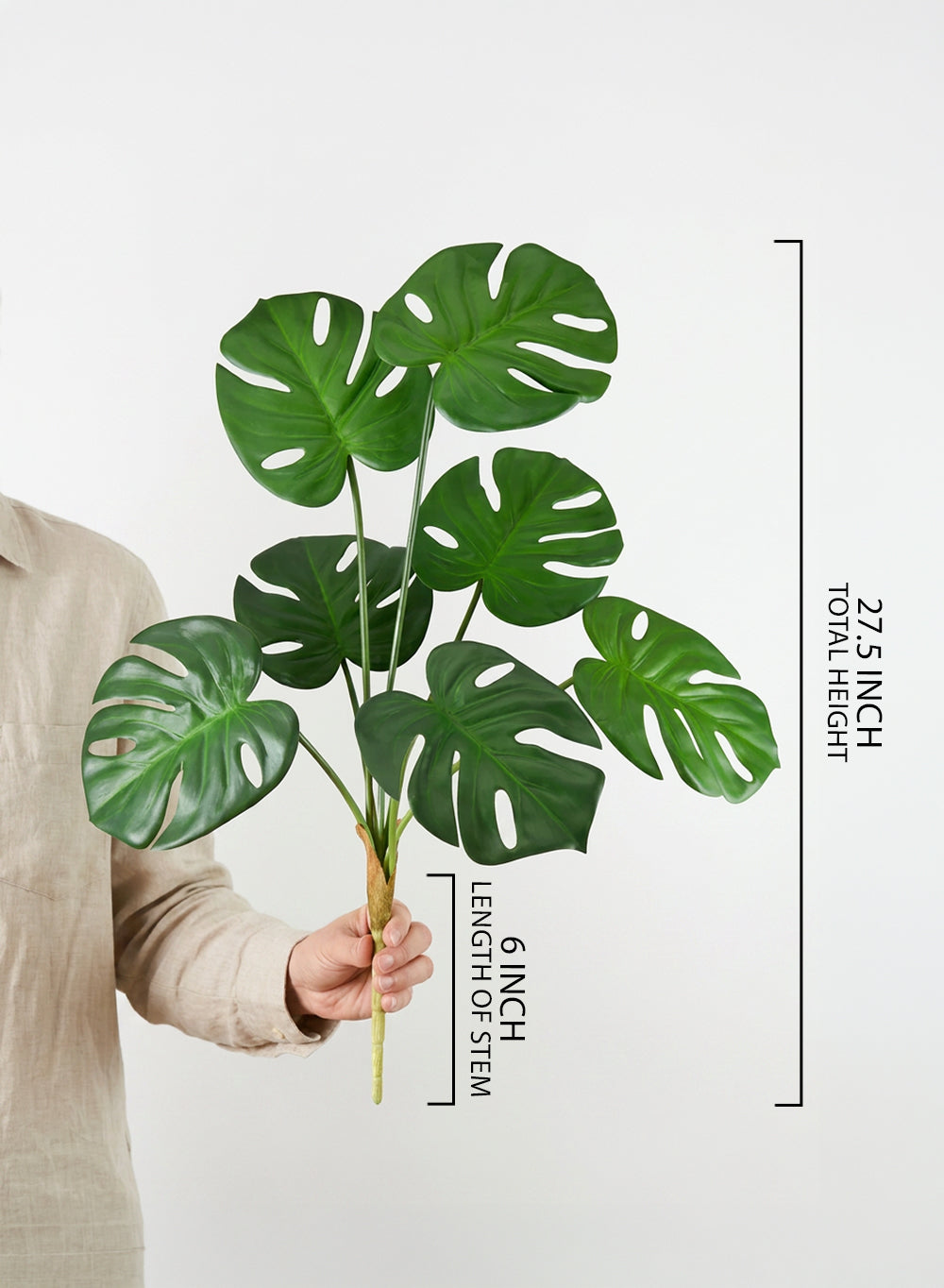 Artificial Monstera Leaf Spray, 27.5" Tall, Pack of 12