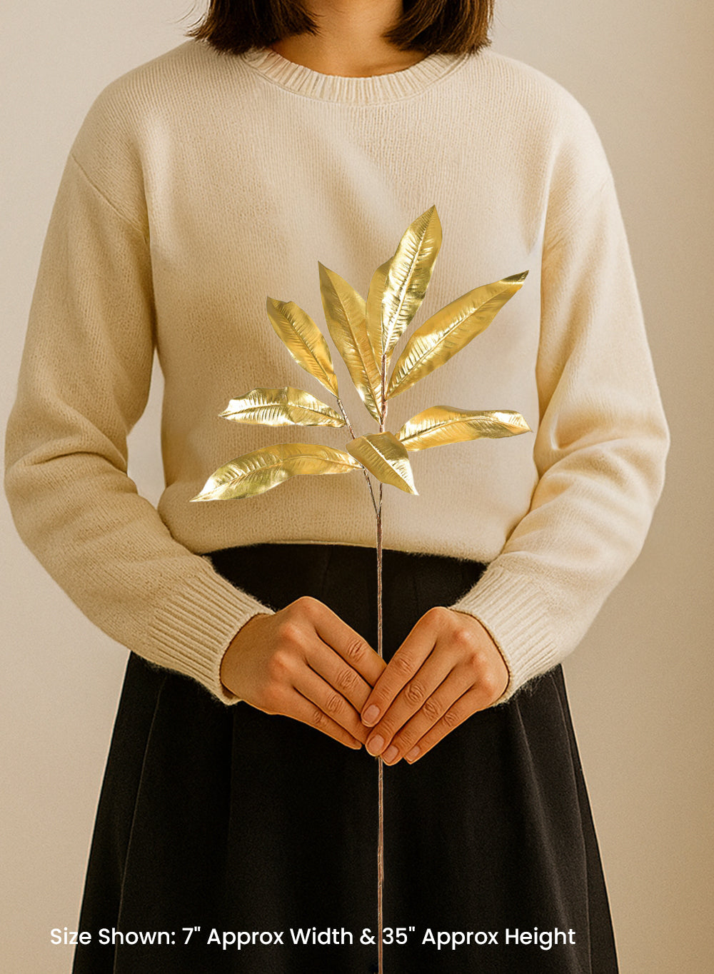 35" Gold Magnolia Leaf Spray Stems, Pack of 12