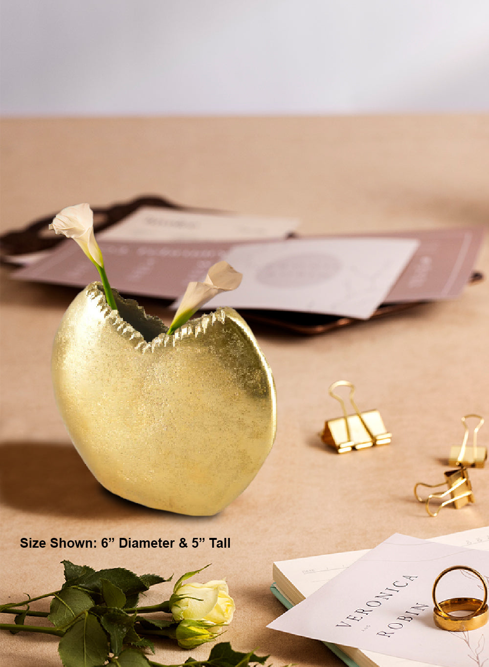 Solara Crest Aluminum Vase, Available in 2 Sizes