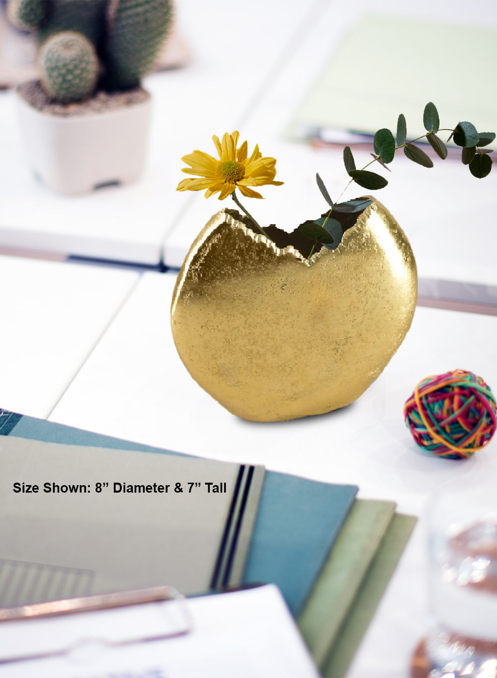 Solara Crest Aluminum Vase, Available in 2 Sizes