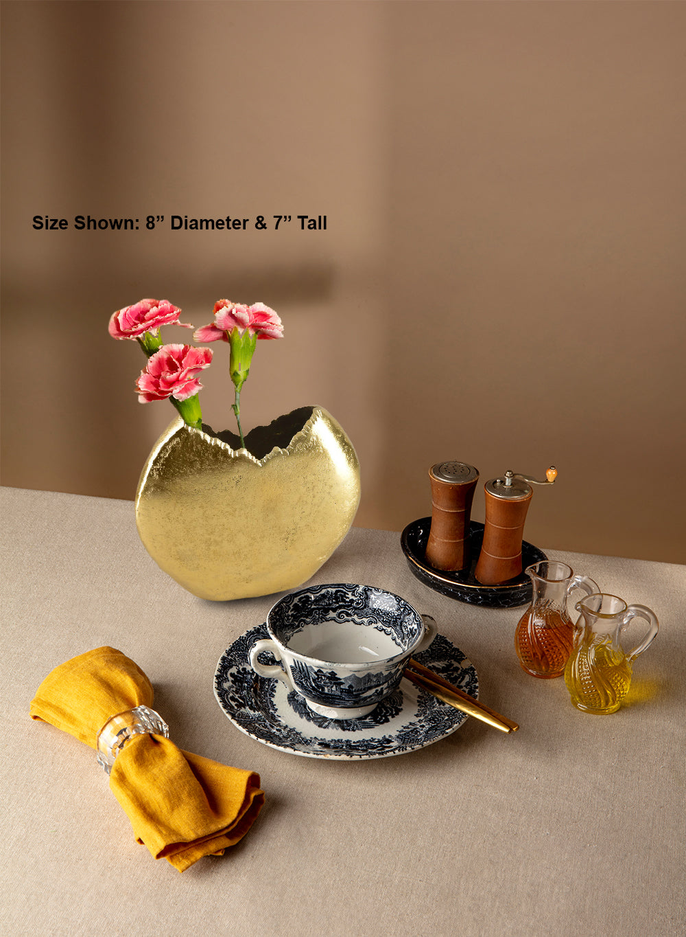 Solara Crest Aluminum Vase, Available in 2 Sizes