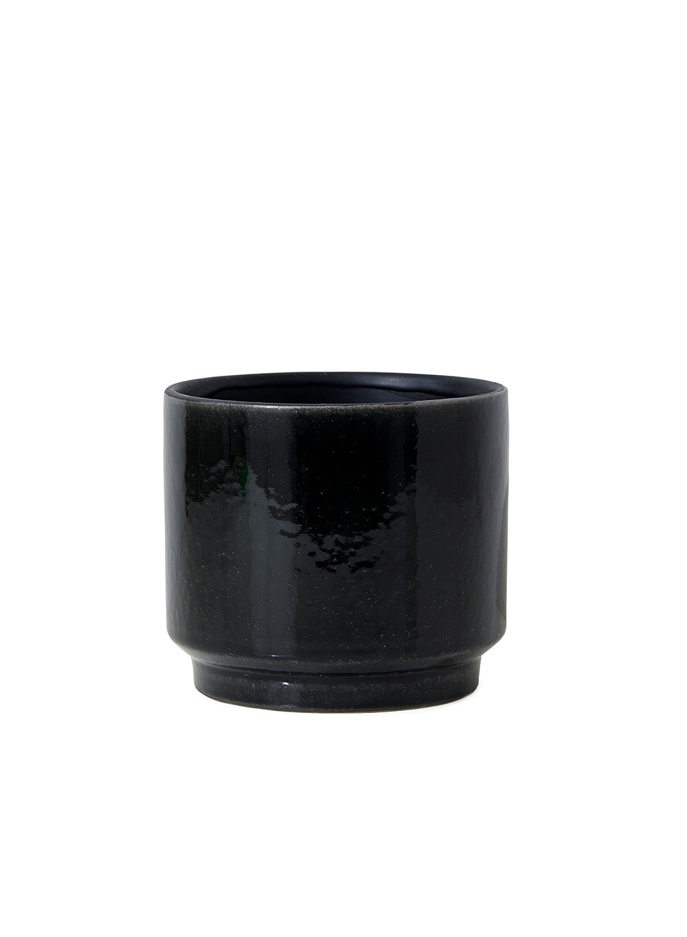 Glossy Black Ceramic Bowl Vase, Available in 3 Sizes