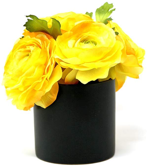 Matte Black Ceramic Vase, in 3 Shapes & 2 Colors