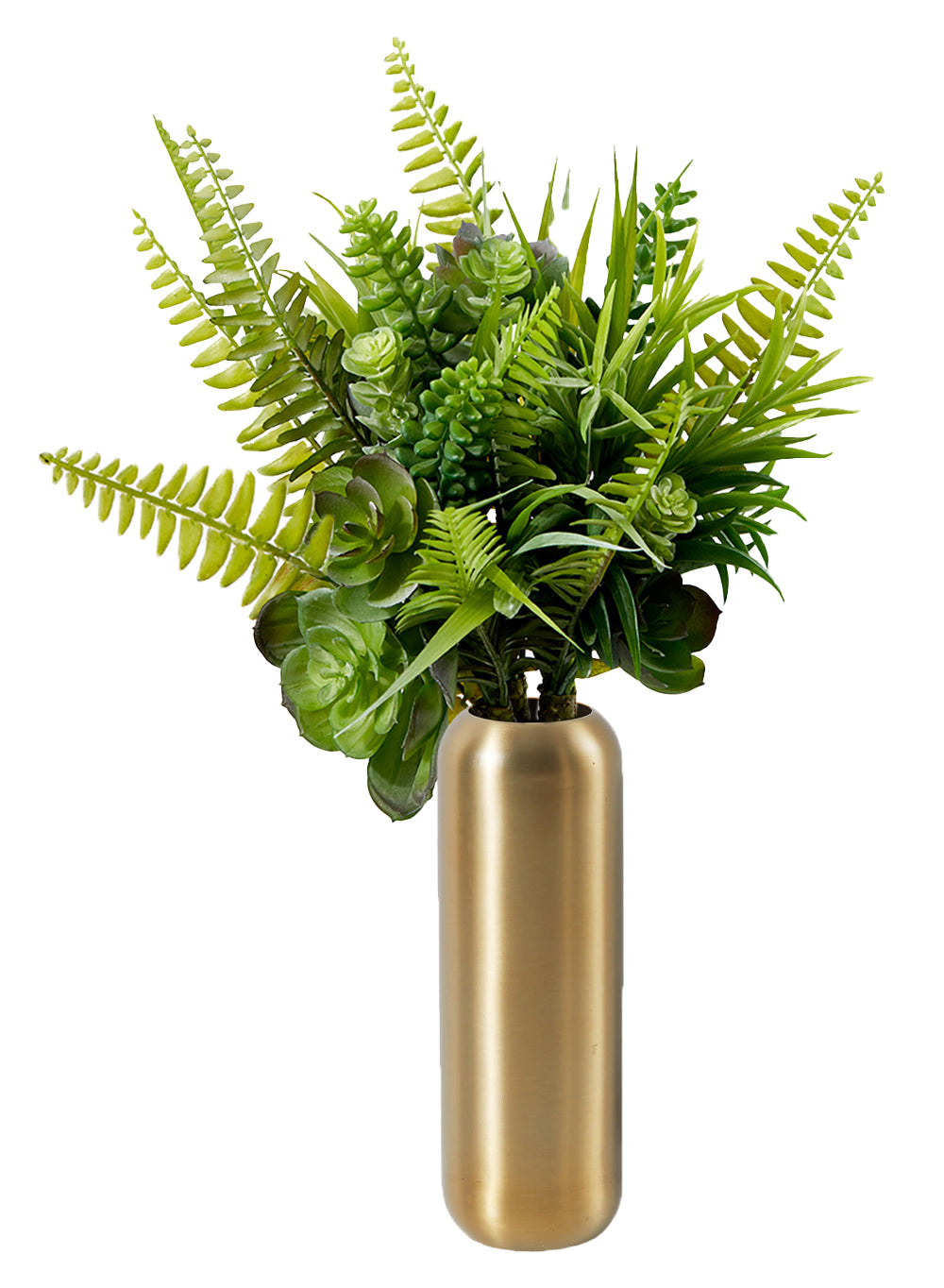 DIY Vase Kit: Succulent Bouquet & Gold Metal Vase