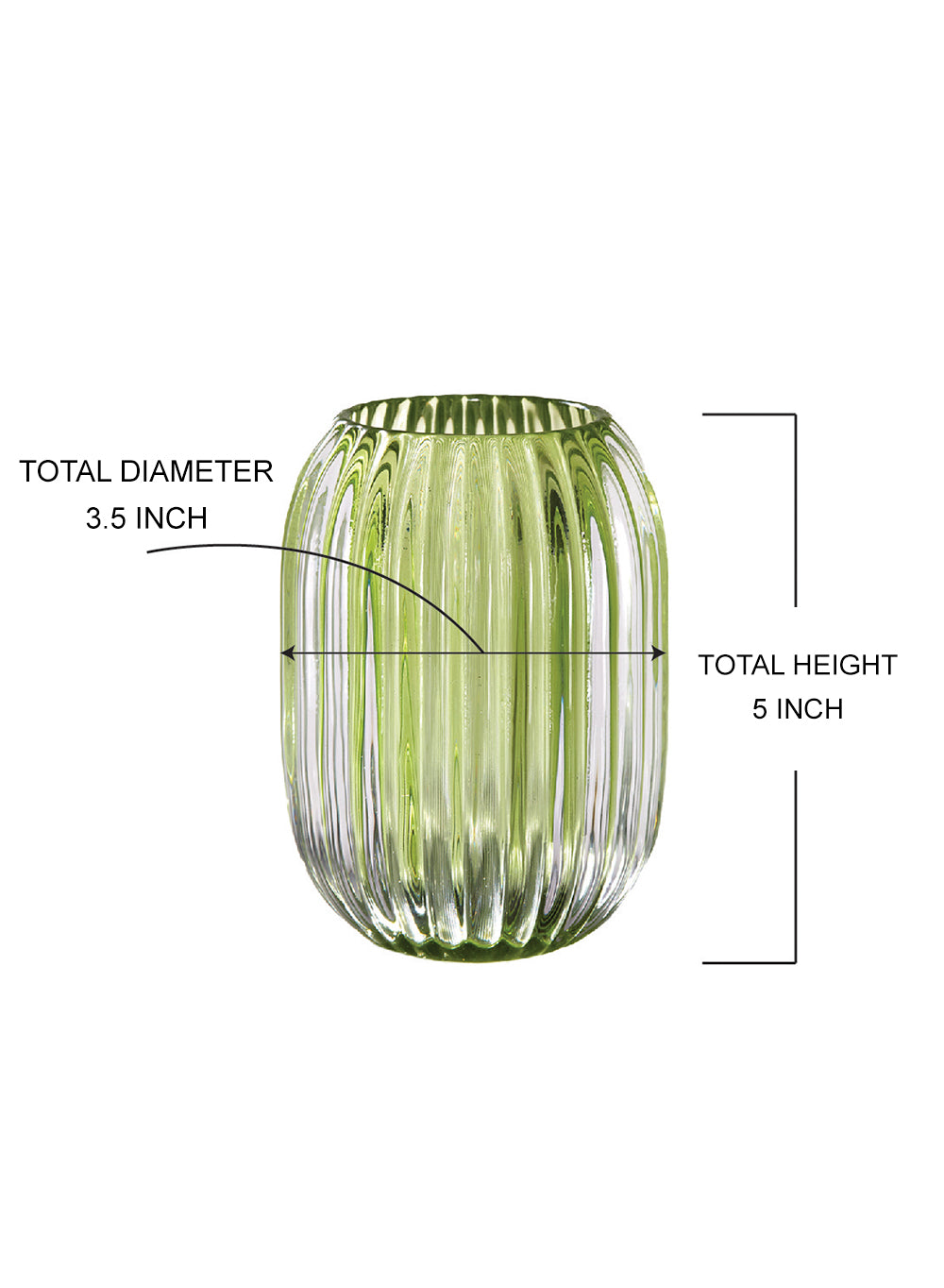 5" Ribbed Optical Glass Votive Holder, in 3 Colors