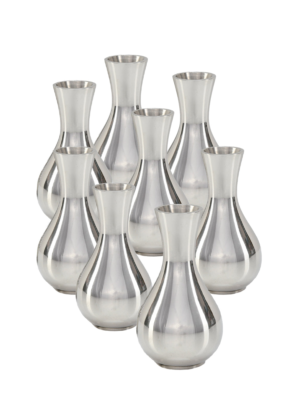 Nickel Bud Vase, 2.75" Diameter & 5.5" Tall, Set of 12