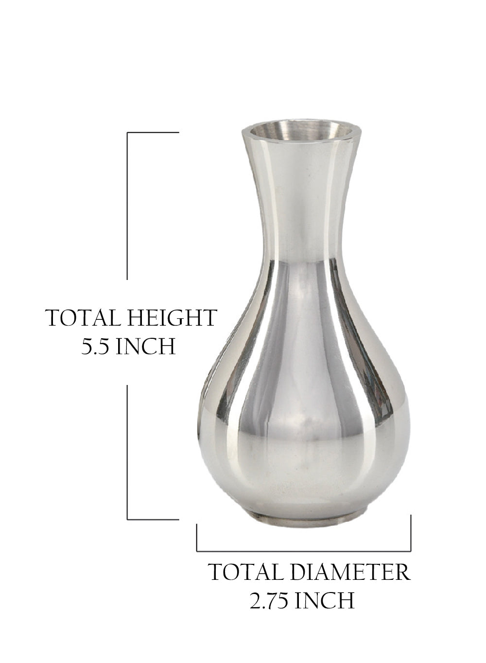 Nickel Bud Vase, 2.75" Diameter & 5.5" Tall, Set of 12