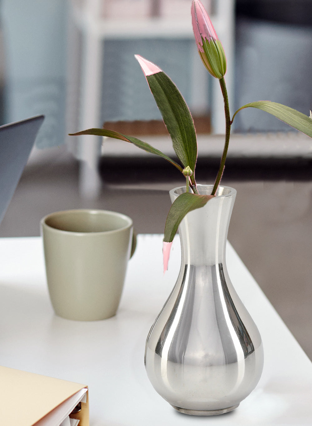 Nickel Bud Vase, 2.75" Diameter & 5.5" Tall, Set of 12