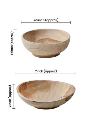 Hand-Carved Pedestal Teak Serving Bowl, In 3 Sizes