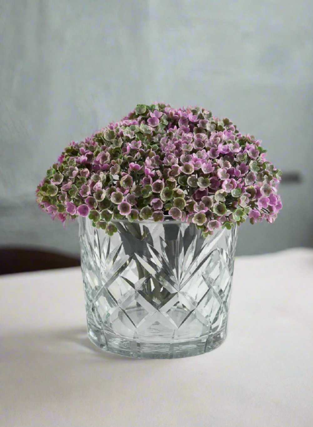 Diamond Cut Glass Vase, In 3 Shapes