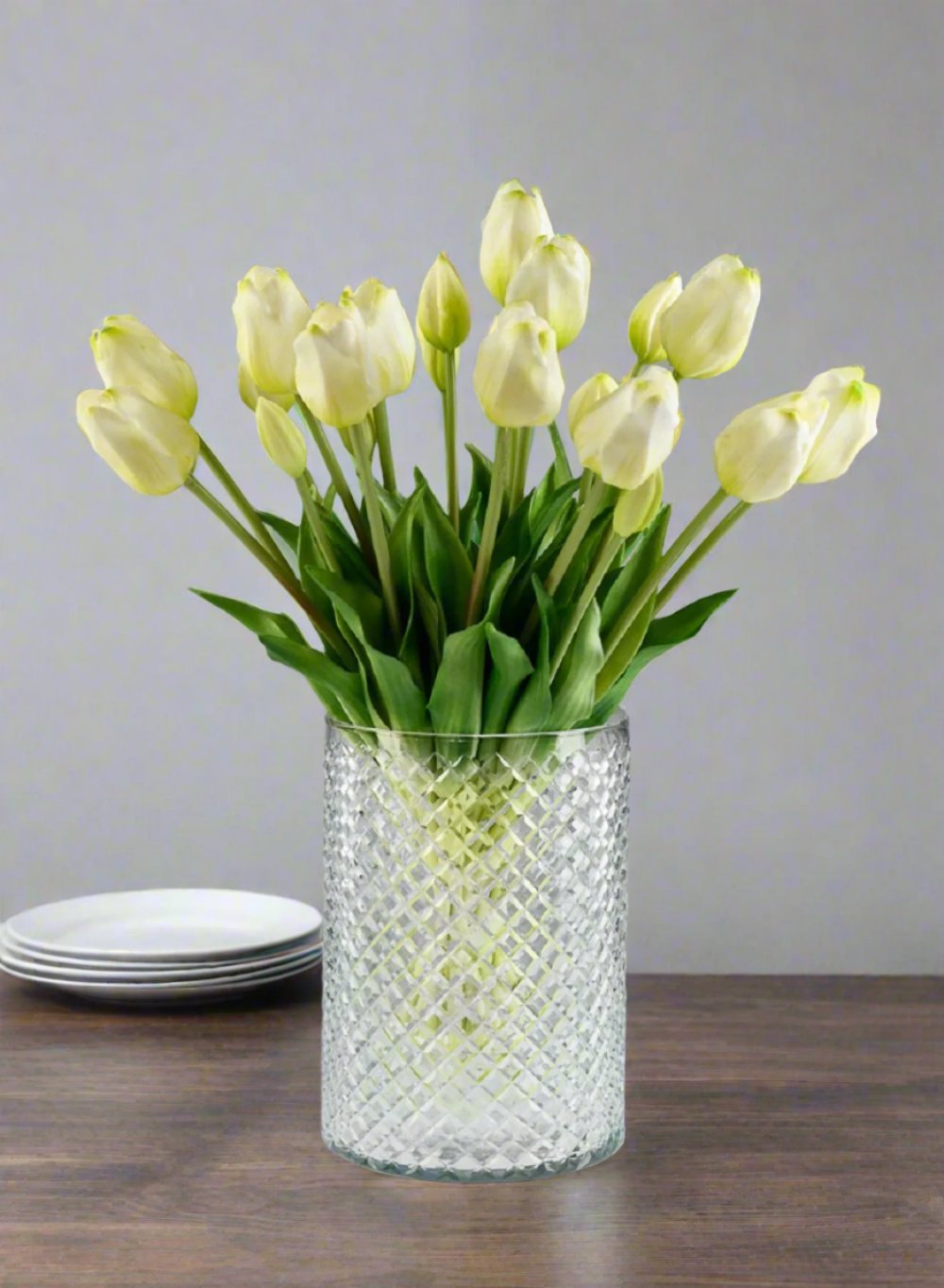 Diamond Cut Glass Vase, In 3 Shapes