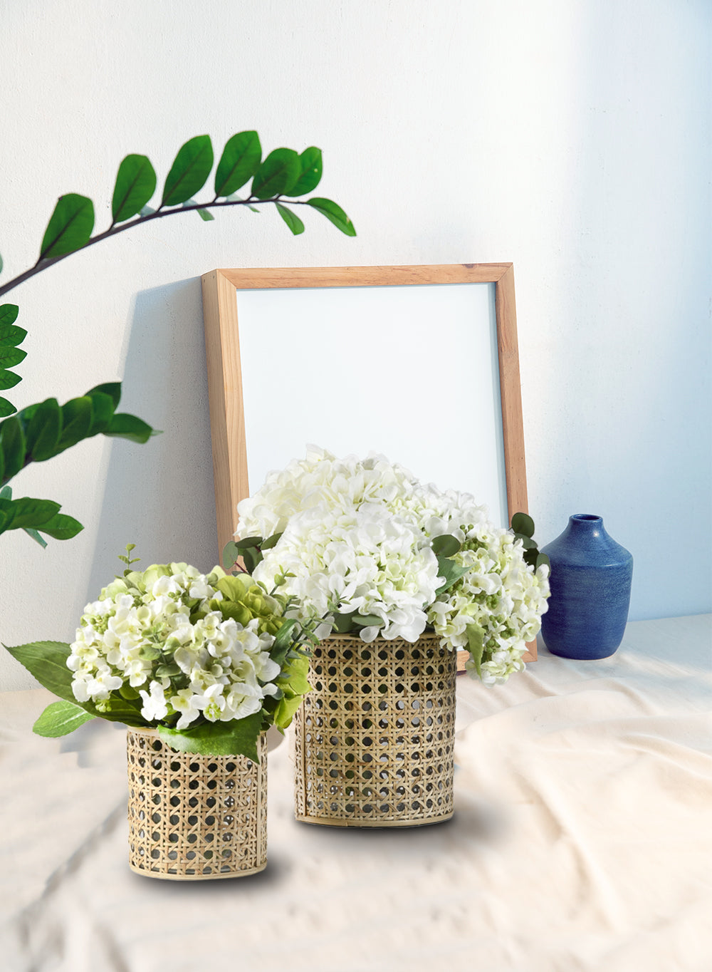 Rattan Cane Wrapped Glass Hurricane, in 6 Sizes