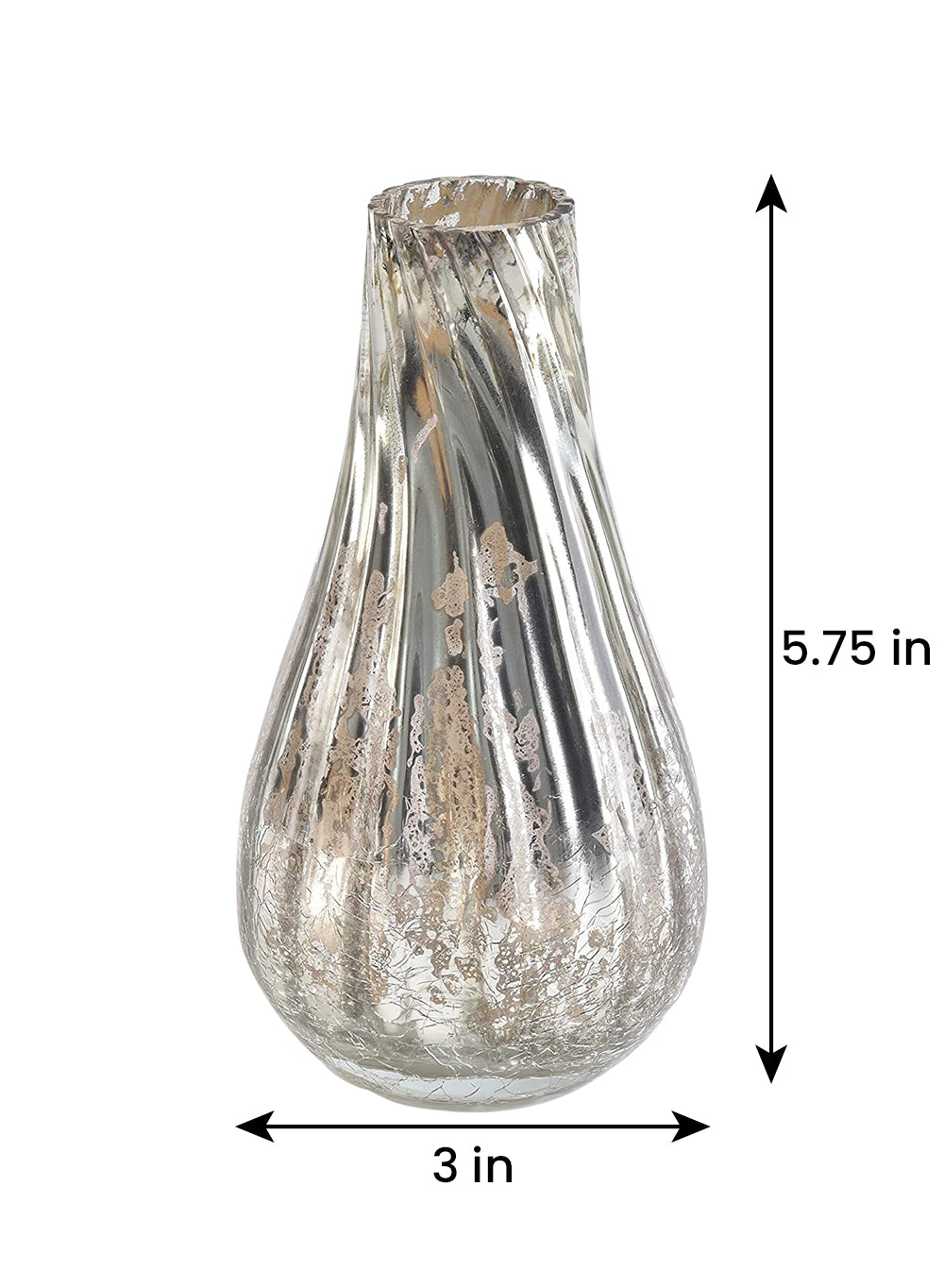 Mercury Crackle Bud Vase, in 4 Sizes