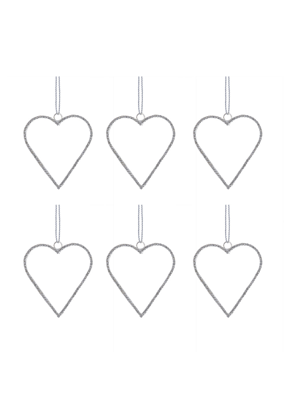 Rhinestone Studded Ornament, in 2 Colors & Shapes Set of 6