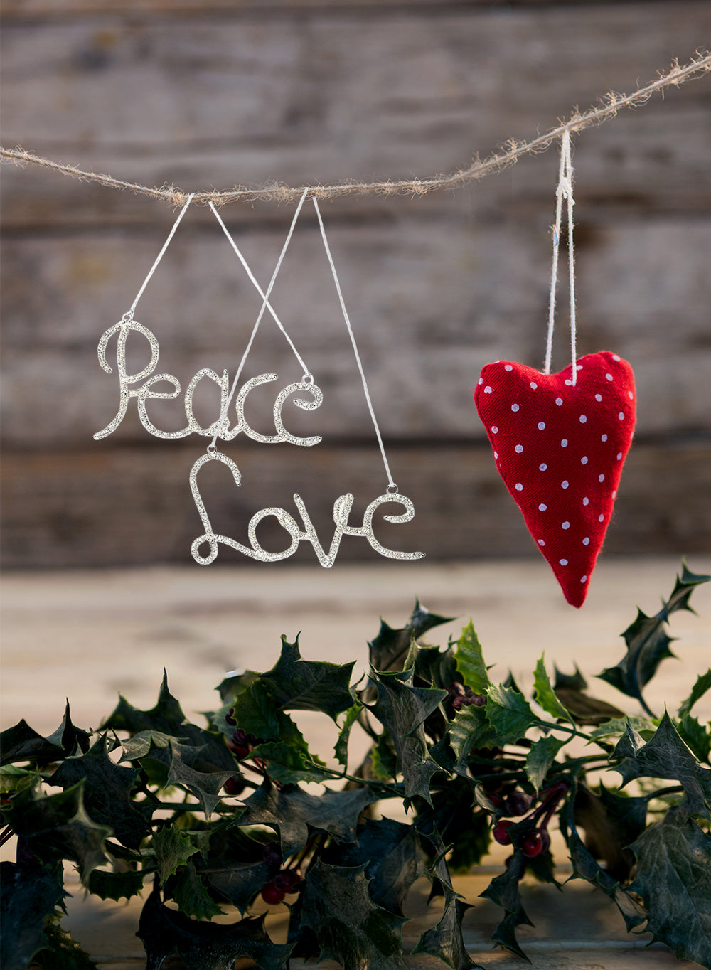 Silver Word Ornaments, 0.25" Wide & 4" Tall, Set of 2