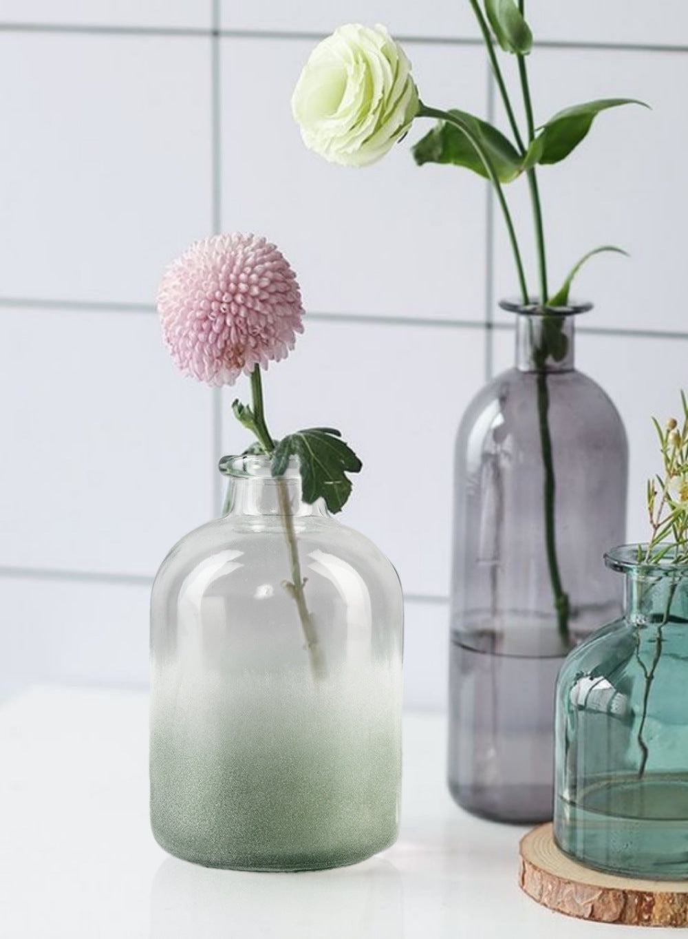 Sea Glass Vase, 6.5" Tall & 4.25" Diameter