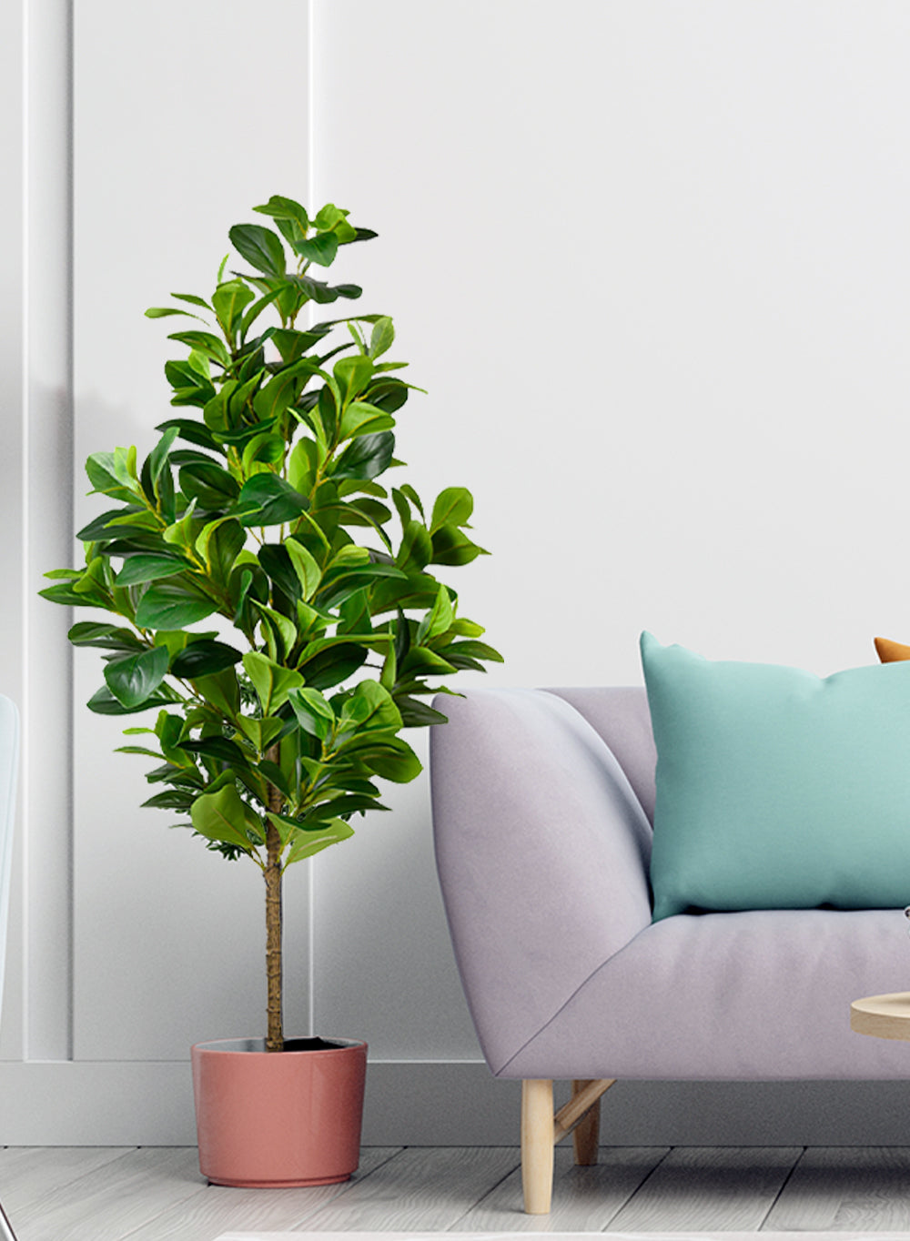faux plant black pot Serene Spaces Living Artificial Pepper Elder Tree in Pot-12" Dia & 43" Tall