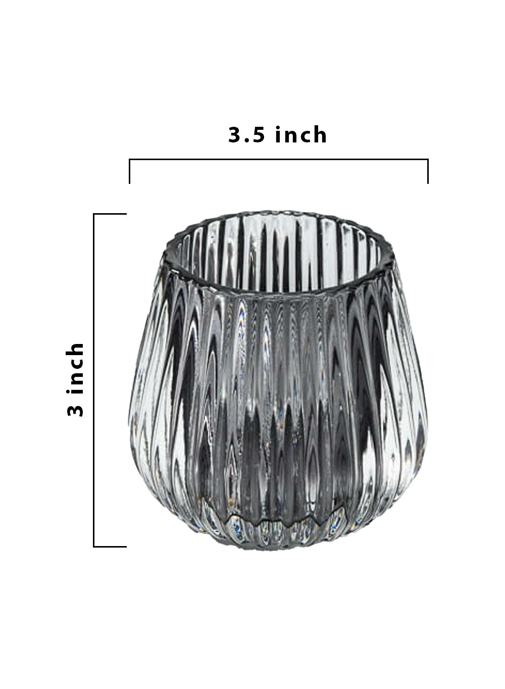 Optical Glass Candle Holder, Set of 4, in 3 Colors