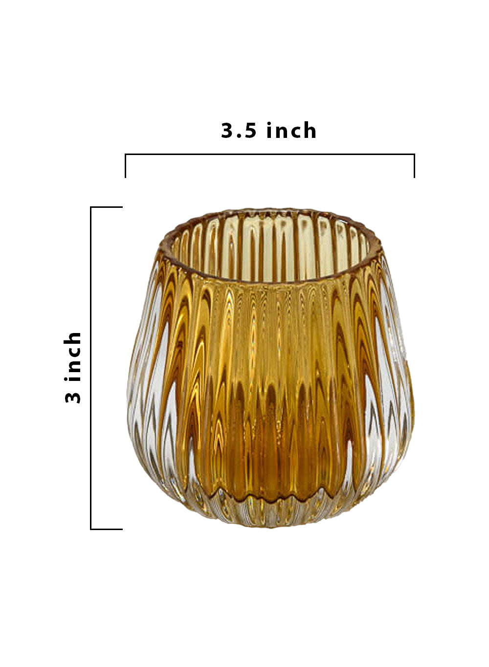 Optical Glass Candle Holder, Set of 4, in 3 Colors