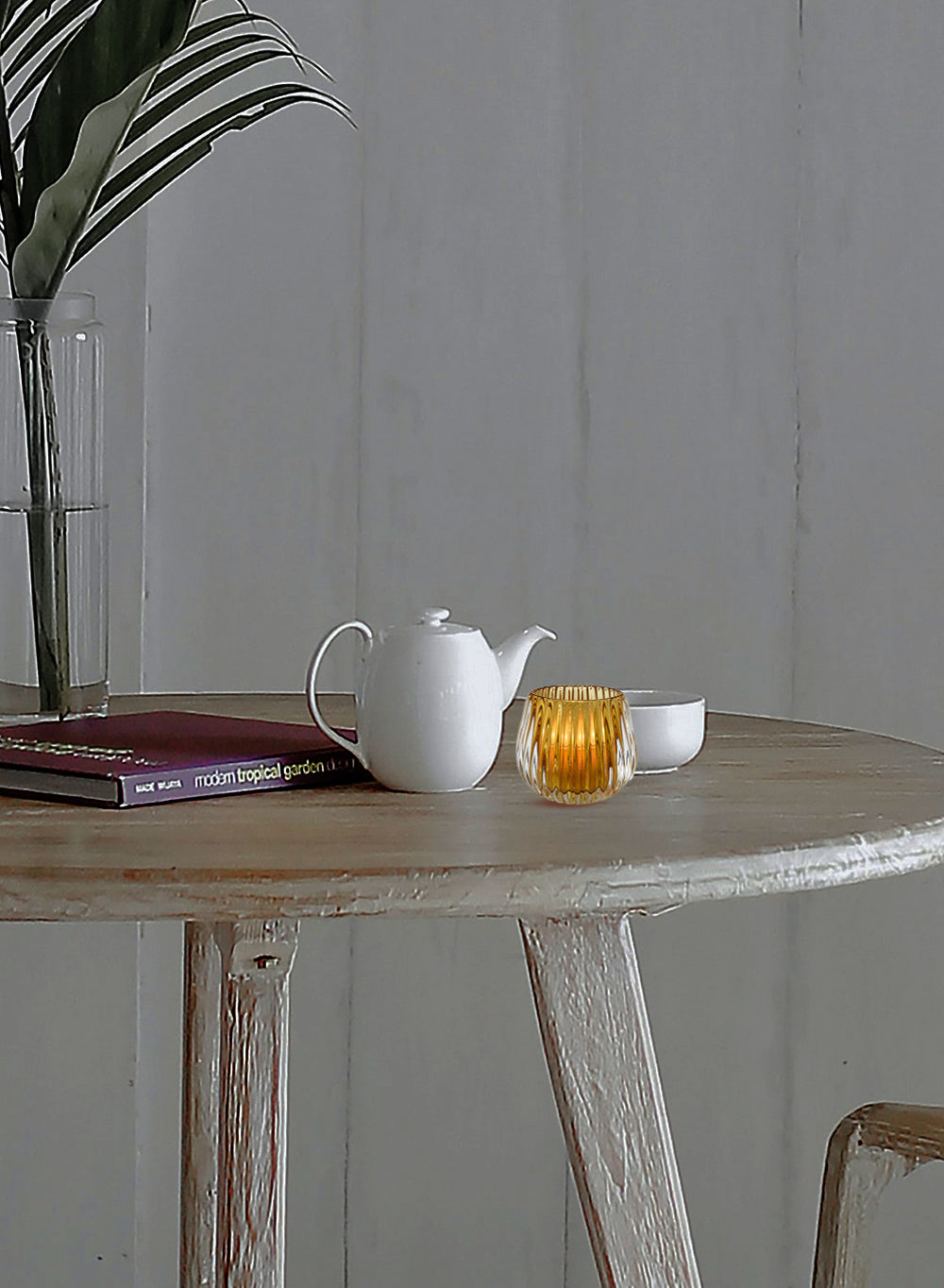 Optical Glass Candle Holder, Set of 4, in 3 Colors
