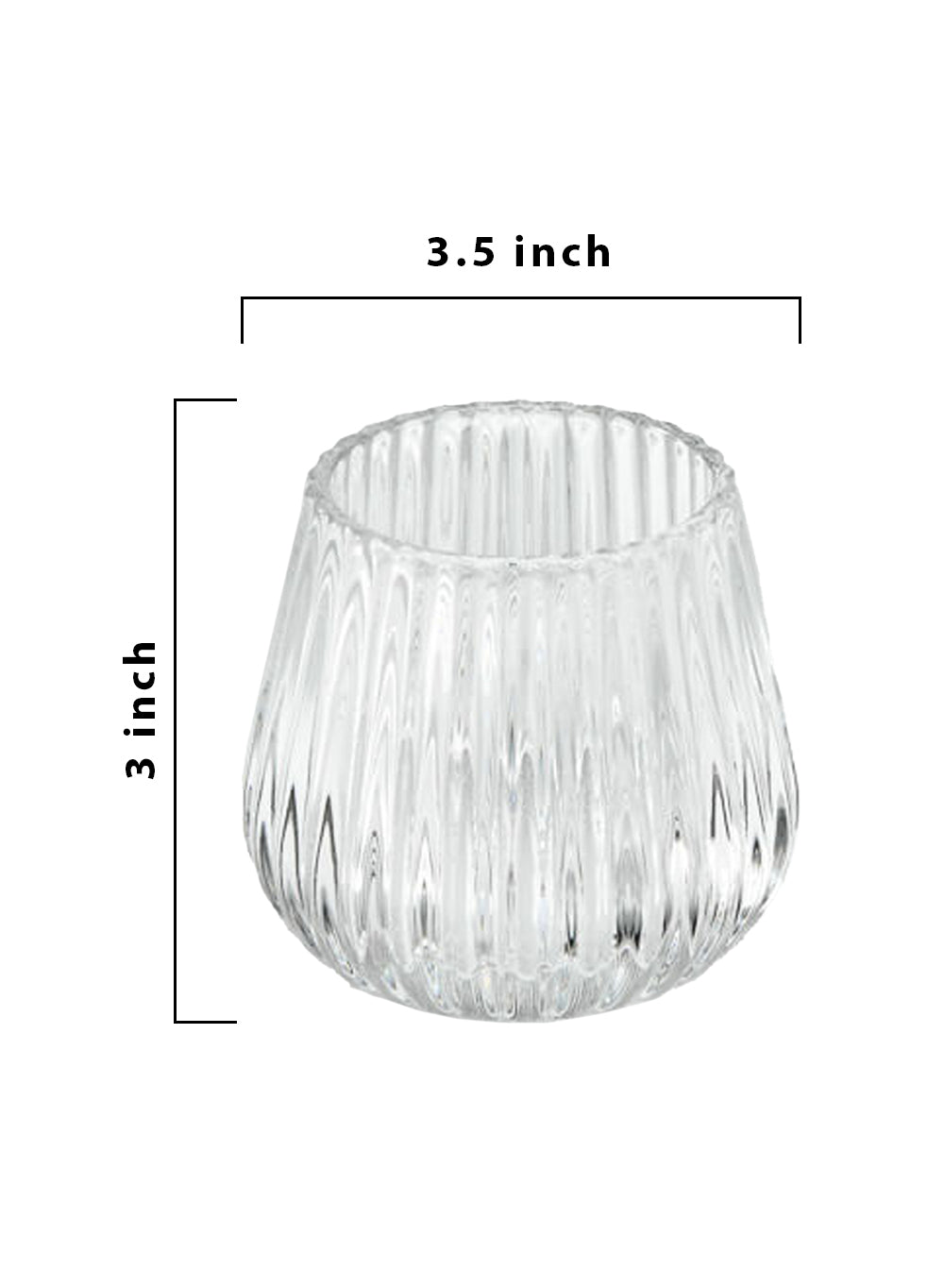 Optical Glass Candle Holder, Set of 4, in 3 Colors
