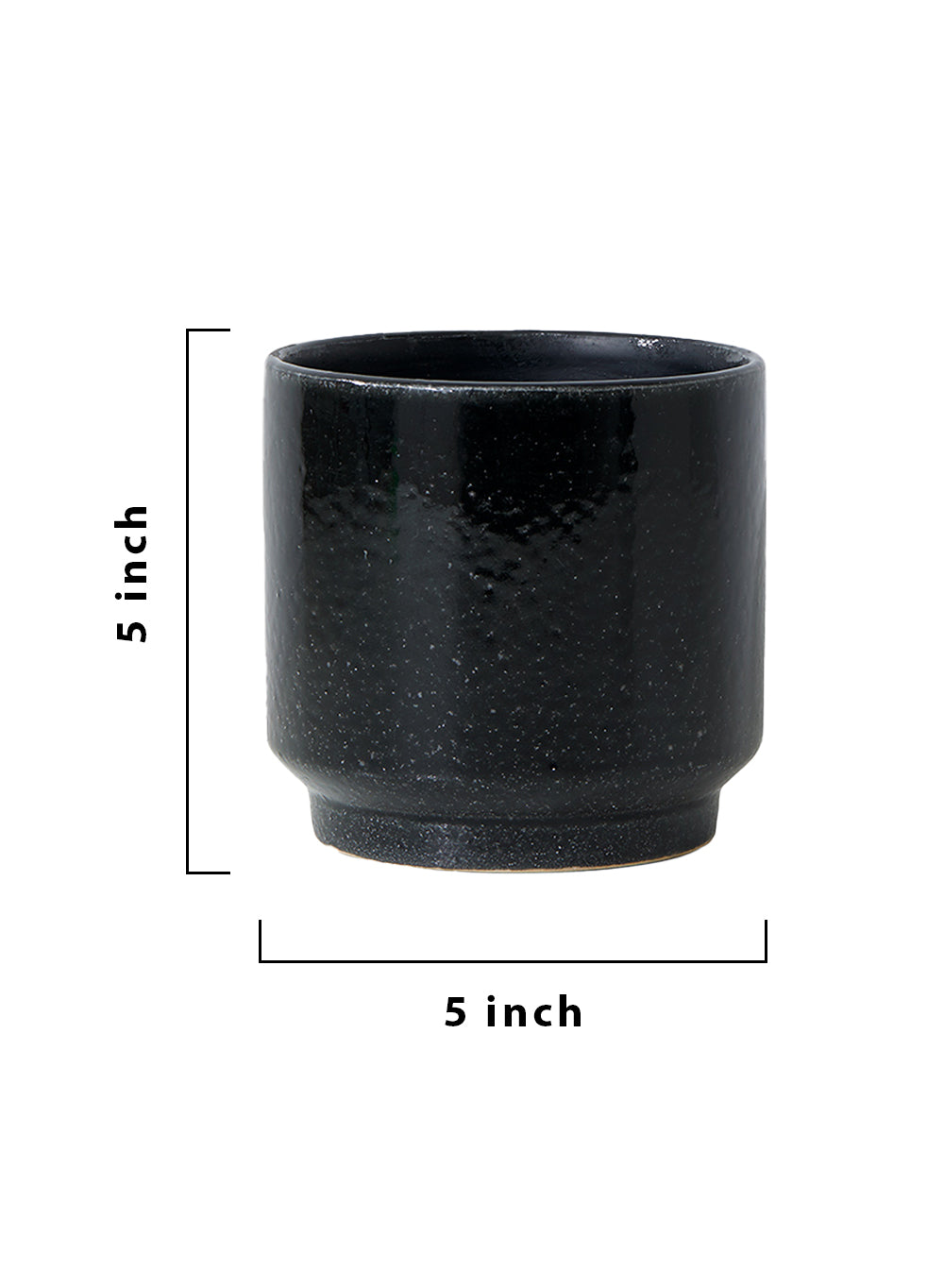 Glossy Black Ceramic Bowl Vase, Available in 3 Sizes
