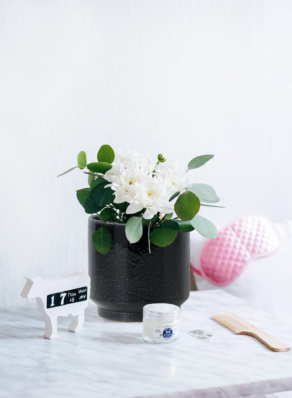 Glossy Black Ceramic Bowl Vase, Available in 3 Sizes