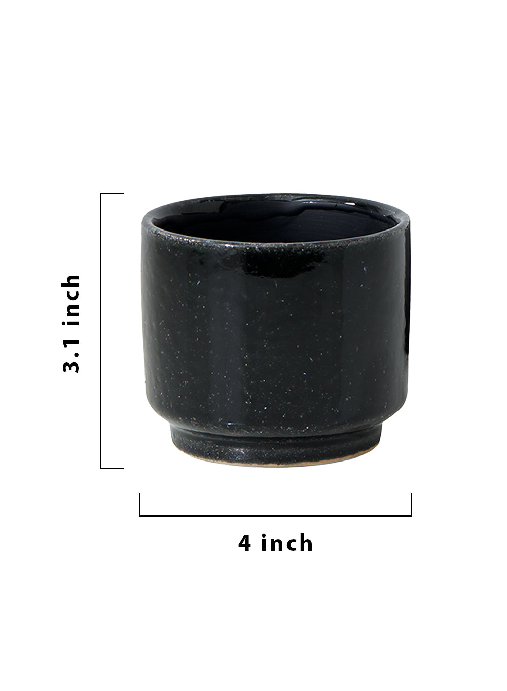 Glossy Black Ceramic Bowl Vase, Available in 3 Sizes