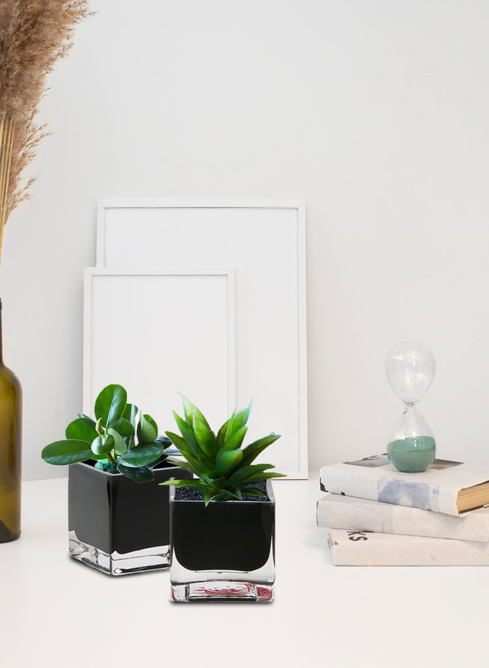 Black Glass Cube Vase, 3" Cube, Sold Individually & as Set of 12