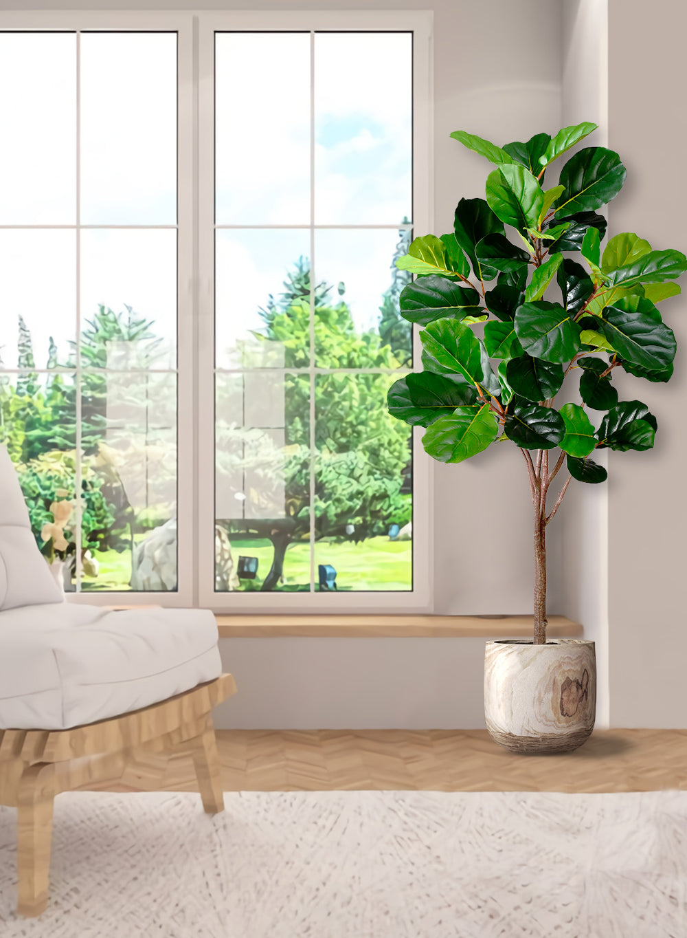 large indoor planter for fiddle leaf fig Artificial Fiddle Leaf Fig Plant | Artificial Greenery