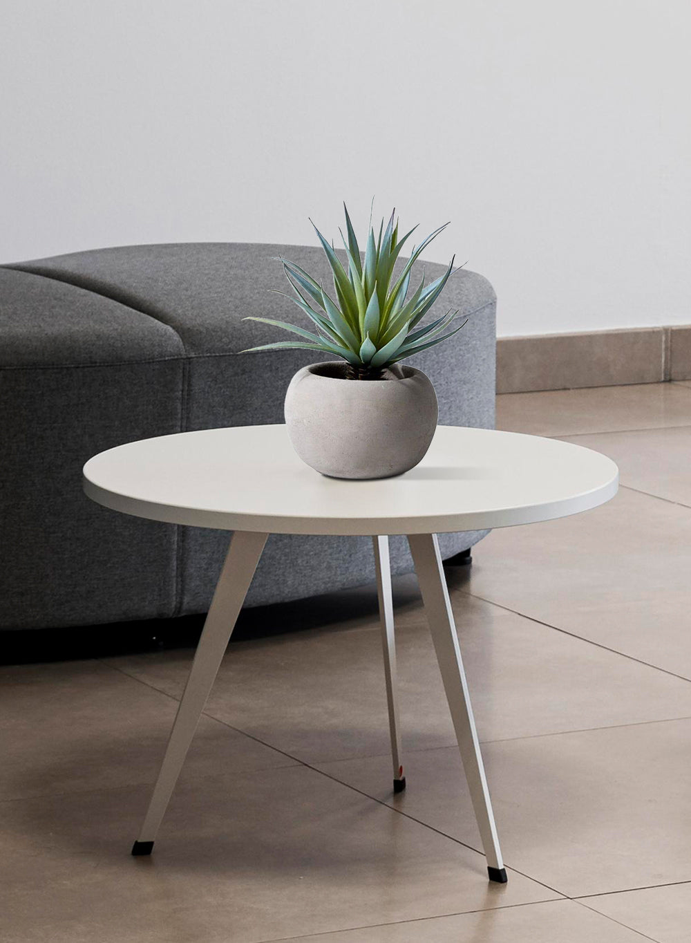 Sword Grass in Grey Cement Pot, Set of 2
