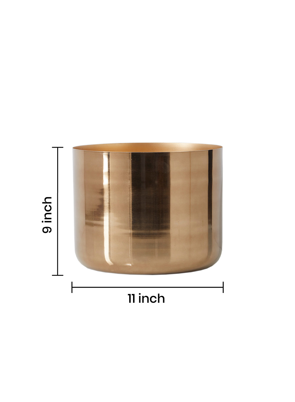 Gold Planter Vase, 11" Dia & 9" Tall