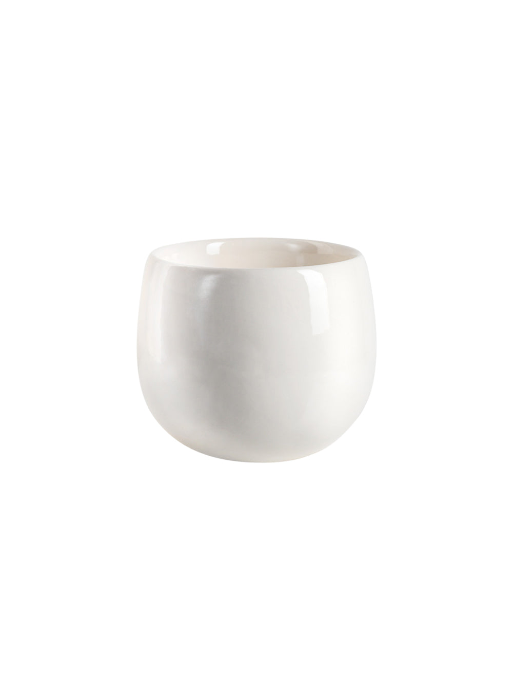 White Ceramic Cup-Shaped Vase, in 4 Sizes