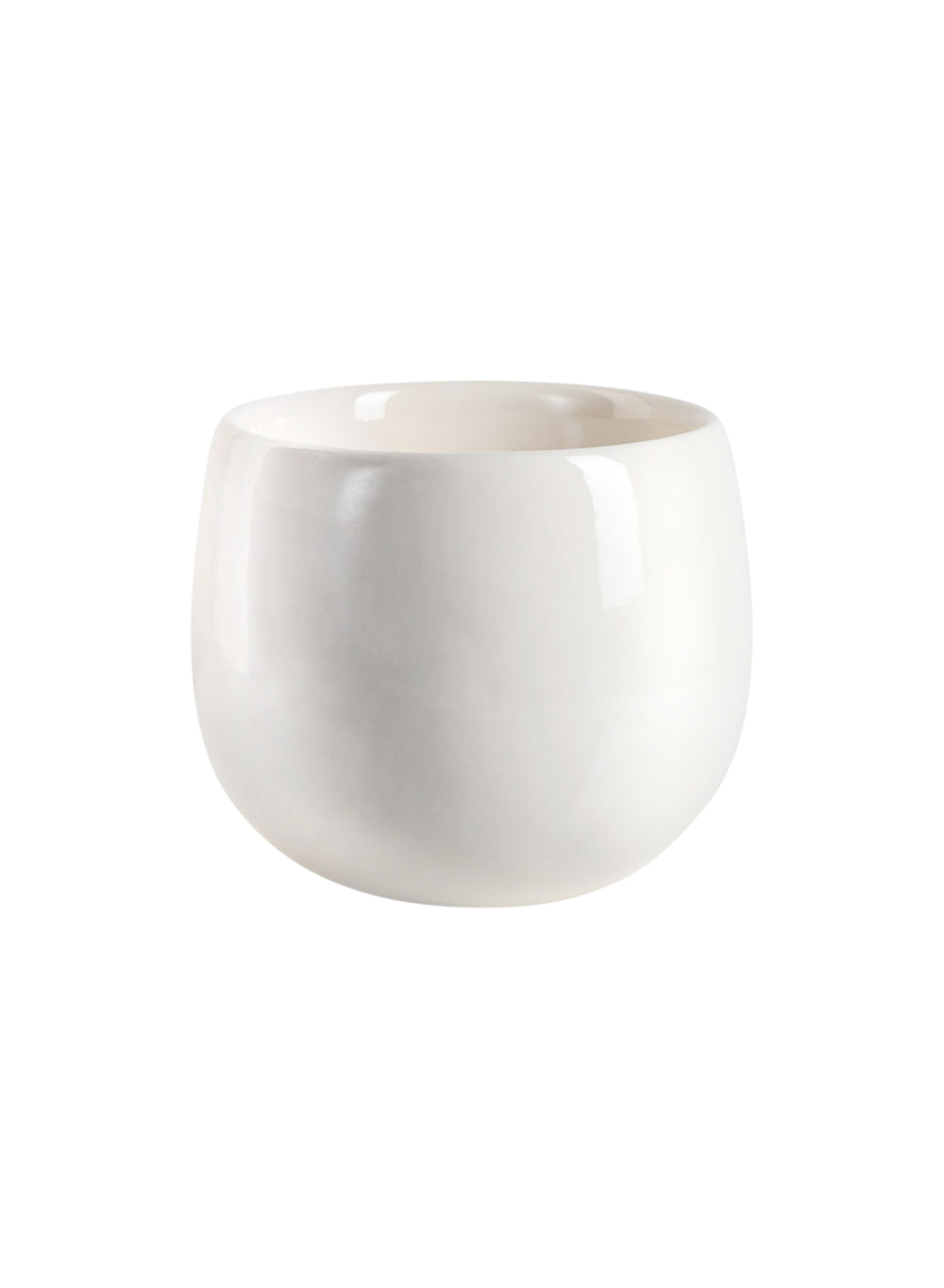 White Ceramic Cup-Shaped Vase, in 4 Sizes