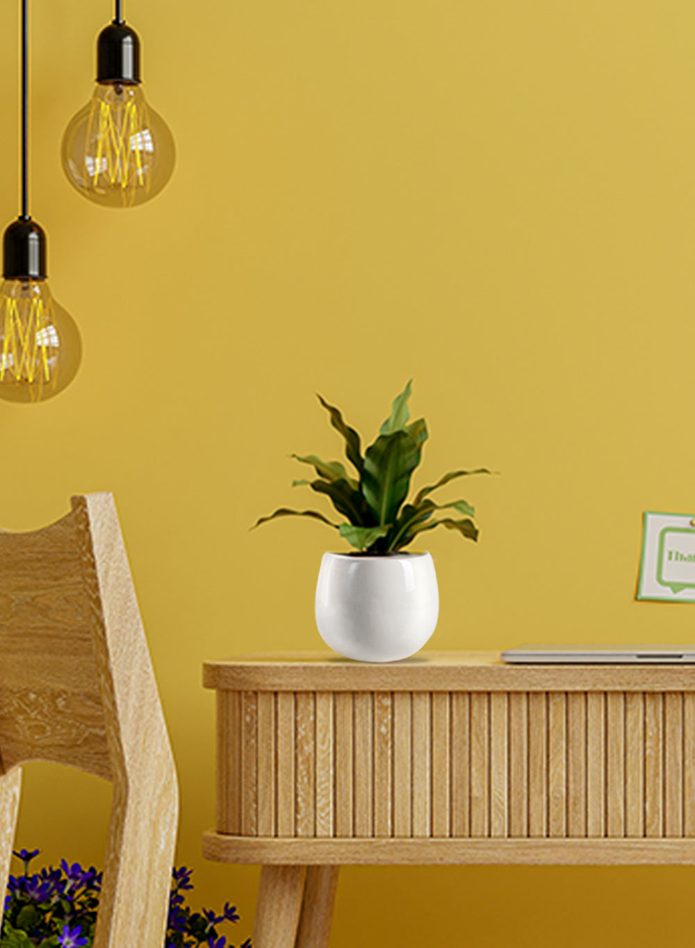 White Ceramic Cup-Shaped Vase, in 4 Sizes