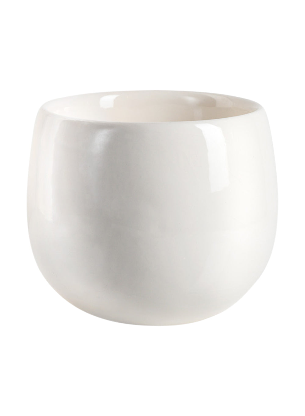 White Ceramic Cup-Shaped Vase, in 4 Sizes